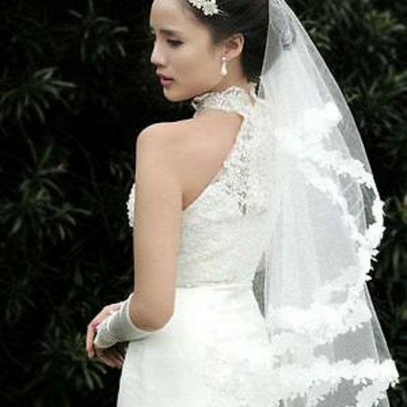 💕New Wedding Eloquent & Ivory Bridal Elbow Veil - Picture 3 of 5